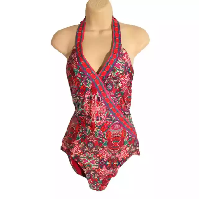 Laundry by Shelli Segal Paisley Print One Piece Swimsuit sz M