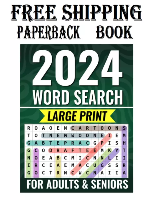 Word Search Books for Adults 2024 200 Themed Large Print Puzzles 4000+Words |...