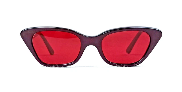 BARUFFALDI Italy Cat Eye Sunglasses Vintage 50s Unusual Burgundy Frame NOS BARUFFALDI Italy Cat Eye Sunglasses Vintage 50s Unusual Burgundy Frame NOS