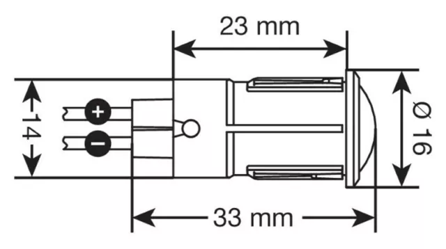 Spia a Led ROSSO ad Incasso Foro Ø 14 mm 12/24V 20A Elettrico Auto Camion C45568 2