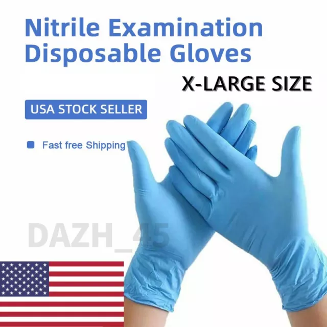 [X-Large] 1-1000 Count Disposable Blue Nitrile Powder Free Medical Exam Gloves