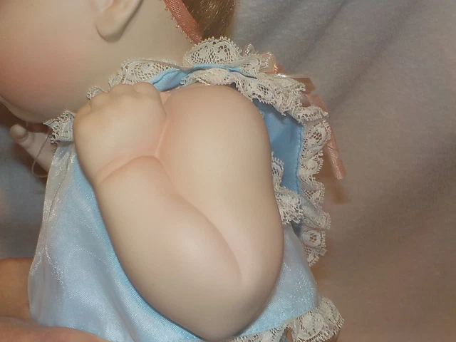 16" All Porcelain Baby Doll "Good As Gold" By Ashton Drake W/ Box 7