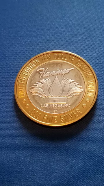Flamingo Hilton - Las Vegas 1994 $10 Silver Strike - .999 Fine Silver