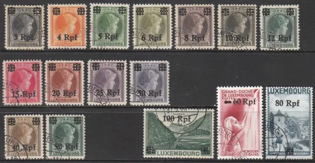 Stamp Germany Luxembourg Mi 17-32 Sc N17-32 1940 WWII Fascism Charlotte Used