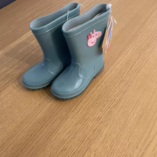 PEPPA PIG LIGHT Up Wellington Boots Flashing Lights Glitter Rain Wellies Size 16.95 PicClick UK