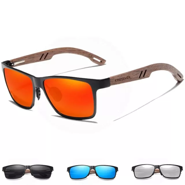 Lebensfreuden polarisierte Sonnenbrille KS02 aus Walnussholz UV400 handgefertigt