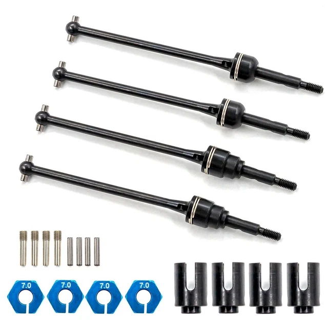 4Pcs Metal Dog Bone CVD Drive Shaft For Tamiya TT-01 TT-02 RC Car – Blue/Red Upgrade Parts