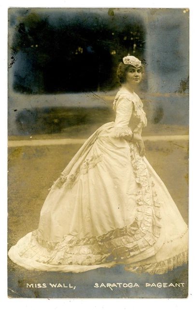 Saratoga Springs NY -MRS WALL AT SARATOGA PAGEANT- RPPC Postcard