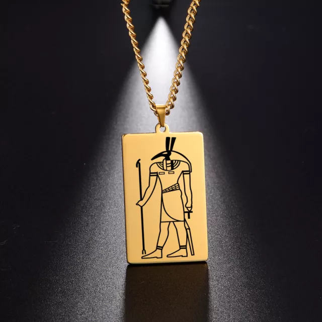 Egyptian God Talisman Pendant Necklace Egypt God of Magic Wisdom Amulet Jewelry