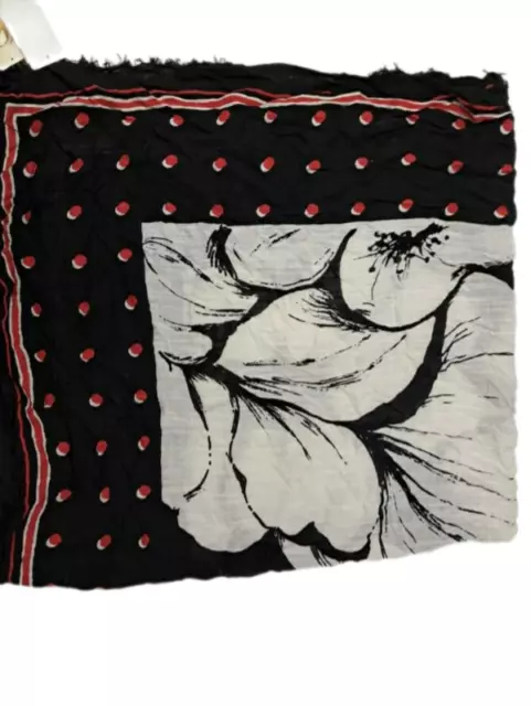 Collection Xiix Dot Floral Square Scarf, Black/Red