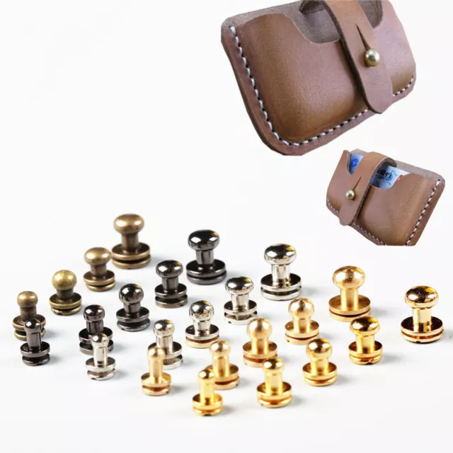 10Set Sam brown button screw studs round head Browne monk rivets