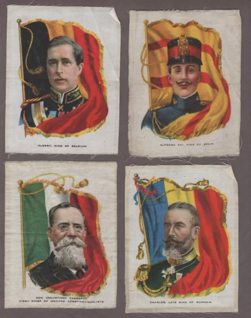 1910 ITC Rulers With Flags Silks Lot of 27/30 (Including 2 Scarce German Rulers)