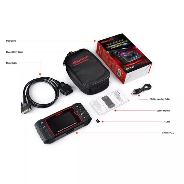 iCarsoft VAWS V2.0 für VAG VW Audi Seat Skoda OBD Diagnose Service Rückstellung 3