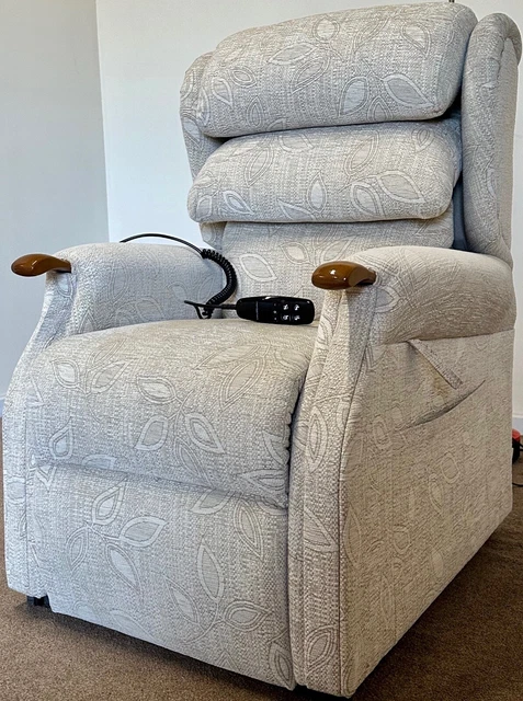 Luxury Electric Riser Recliner Dual Motor Chair Cream Reading Light Can Deliver