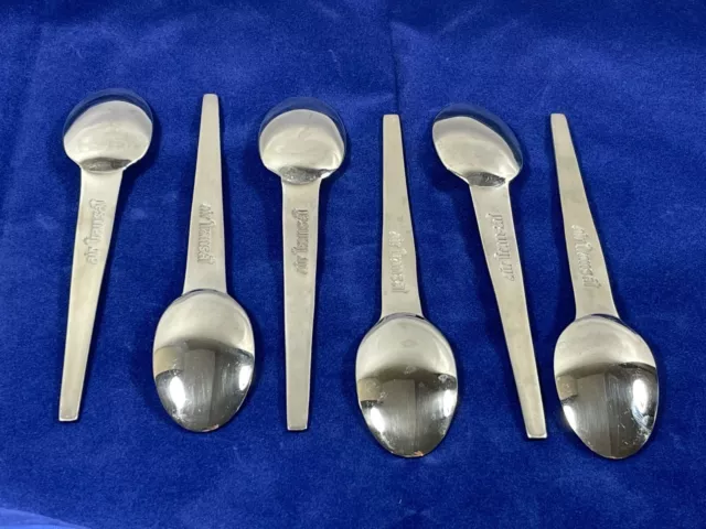 Set of 6 Air Transat Airlines Canada Spoons Cutlery In Flight Flatware Used