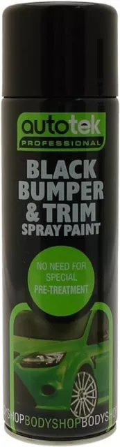 Autotek Black Bumper & Trim Aerosol Spray Paint 500mL