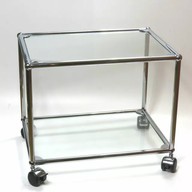 * USM Haller TV Glasregal 50x35cm Glasbeistelltisch Glastablar * Glas * Rollen *