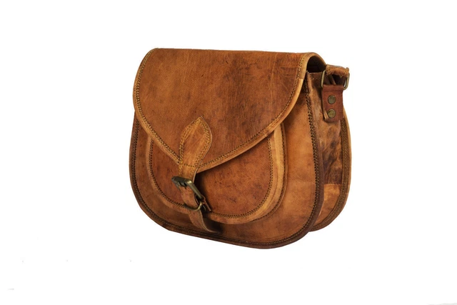 Vintage Marron Cuir Femmes Neuf Messager Sac Bandoulière Handmade Porte-Monnaie