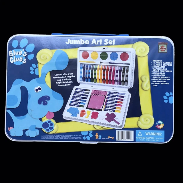 1998 Y2K BLUE'S Clues Jumbo Art Set Paint Crayons Magic Notebook