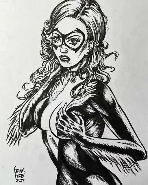 Original Sexy The Black Cat Pin Up Suicide Girls Drawings By Frank