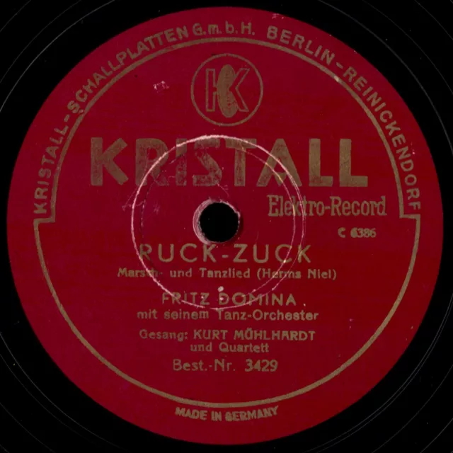 RUCK-ZUCK! by Herms NIEL GERMAN WW2 MARSCH RARE 78rpm WWII Record