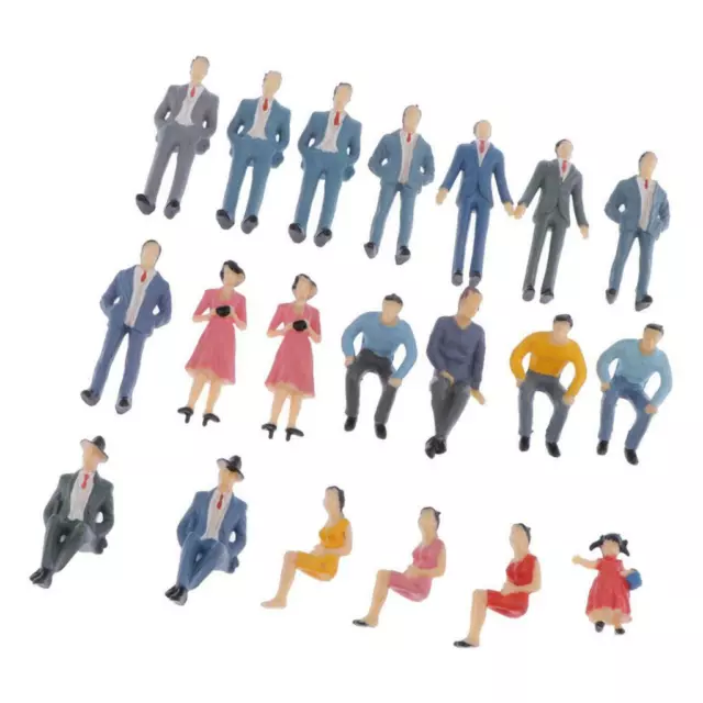 20 Pièces échelle 1:30 Figurines de Personnes Minuscules Peintes Jouets