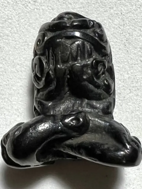 Phra Pidta Lp Tub Rare Old Thai Buddha Amulet Pendant Magic Ancient Idol#444