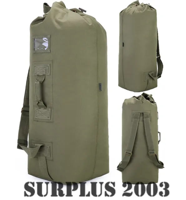 Army Kit Duffel Bag Olive Green Military Backpack Rucksack Holdall 75L 115L
