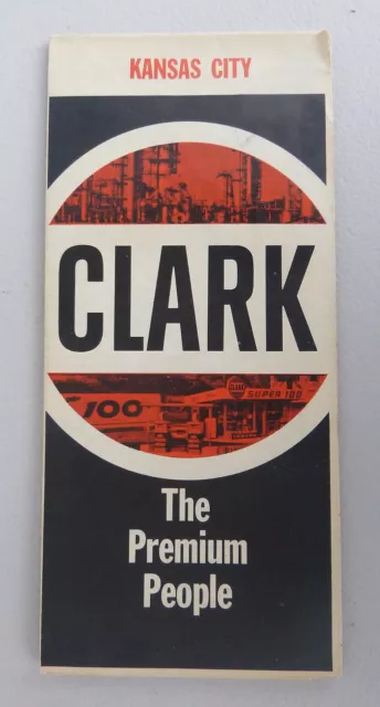 1969 Kansas City street  map Clark oil gas metro roads