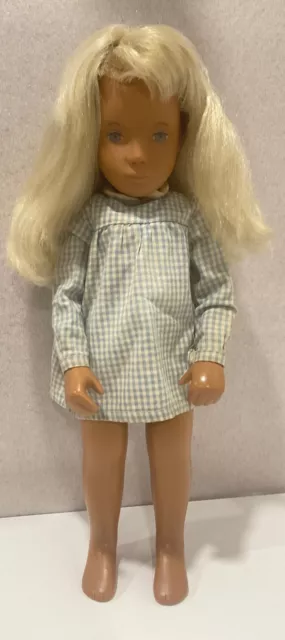 Vintage 16" Sasha Doll 107 Gingham Dress,Blonde Blue Eyes,No Box,No Tag,England.