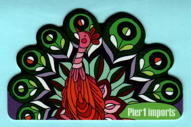 PIER 1 IMPORTS ( Canada ) Peacock 2013 Die-Cut Gift Card ( $0 )
