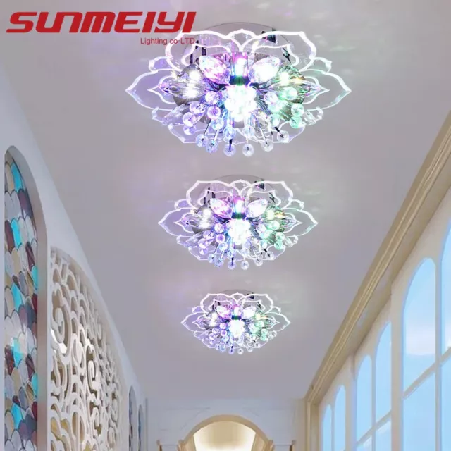 Modern Crystal Petals LED  Ceiling Lights For Aisle Hallway Corridor Stairway Vi