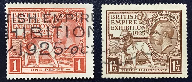 GB KGV 1925 British Empire Exhibition Wembley Set SG432-433 Very Good Used