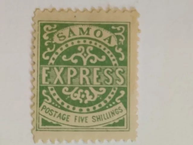 Timbre de Samoa (5sh vert de 1877) N°7, valeur;700€ Neuf