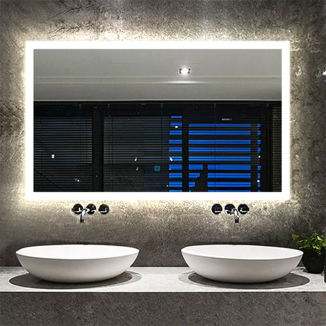 Bathroom Mirror with 3 LED Lights Dimmable Demister Illuminated Light up Mirror
