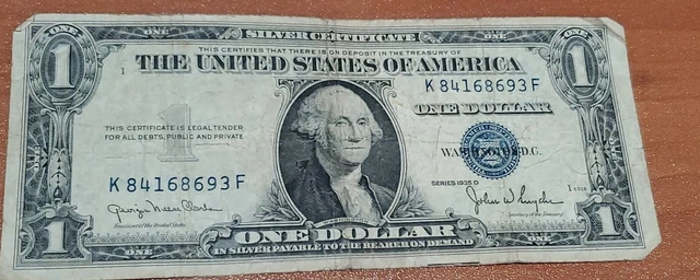 1935-D U.S. $1 Silver Certificate Bill Note - Blue Seal - You Grade