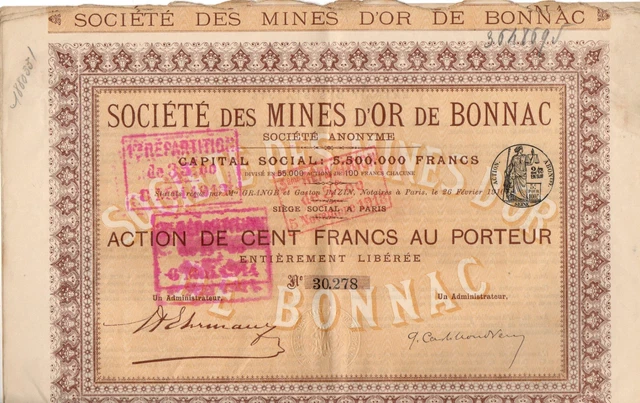 SOCIETE PARISIENNE DE FONDERIES ET ACIERIES part de fondateur au porteur 1926 EUR 6,50 - FR