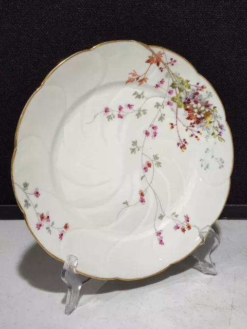 J.p.l. Jean Pouyat Limoges France Hand Painted Meadow Flowers Gold Dinner Plate