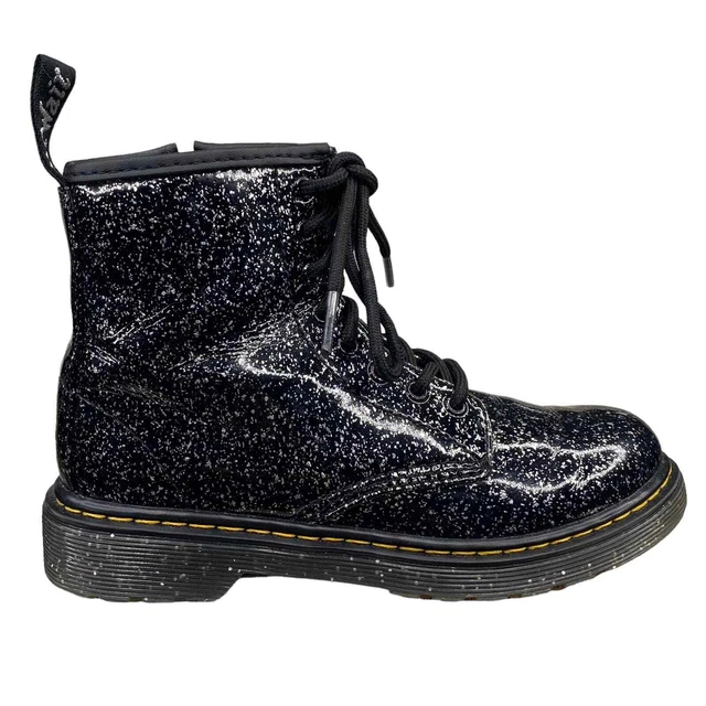 Dr. Martens Kids 1460 J Cosmic Glitter Side Zip Combat Boots Size US 2