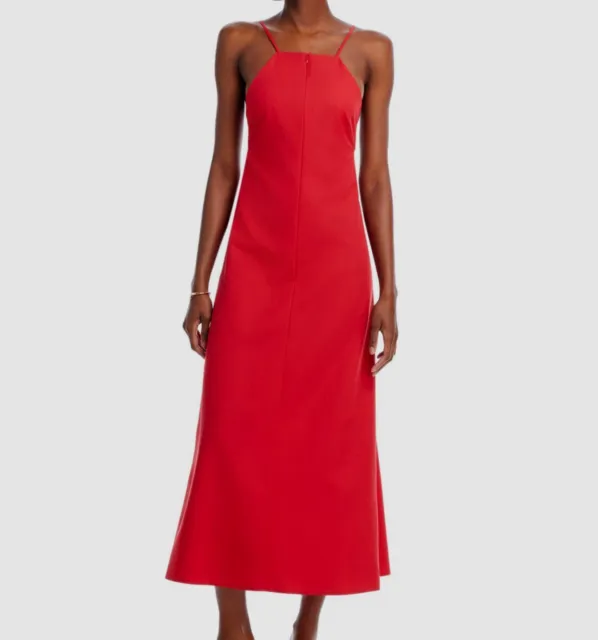 $496 Proenza Schouler White Label Women's Red Cut-Out Suiting Maxi Dress Size 0