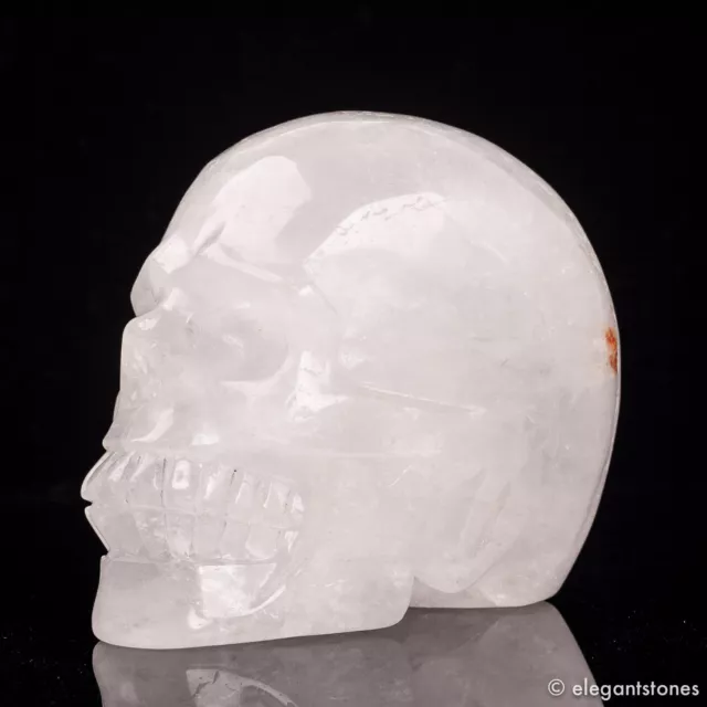 903g Natural Clear Quartz Rock Crystal Skull Hand Carved Healing Chakra Decor