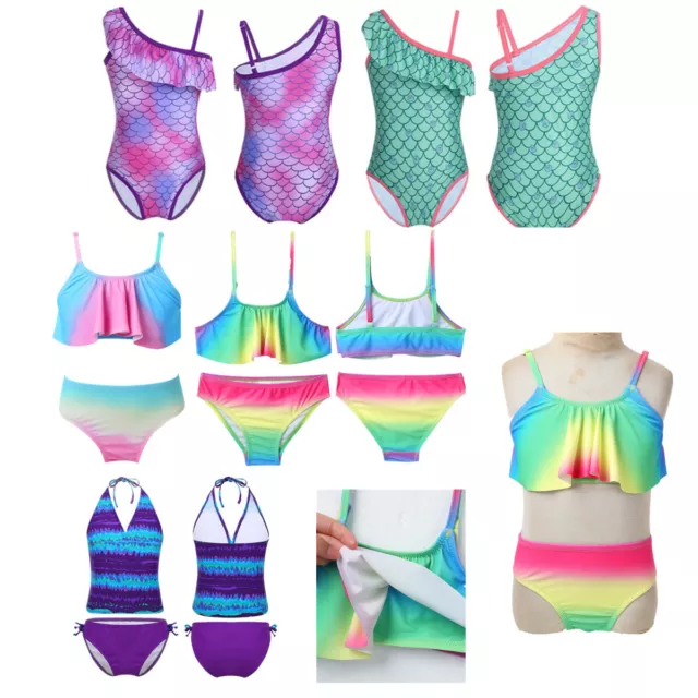 BABY KID GIRL Mermaid Tankini Bikini Outfit Set Swimwear Swimsuits ...