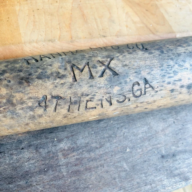 1930'S HANNA MFG Co Mx Baseball Bat; Hickory; Athens Ga; 33" Official