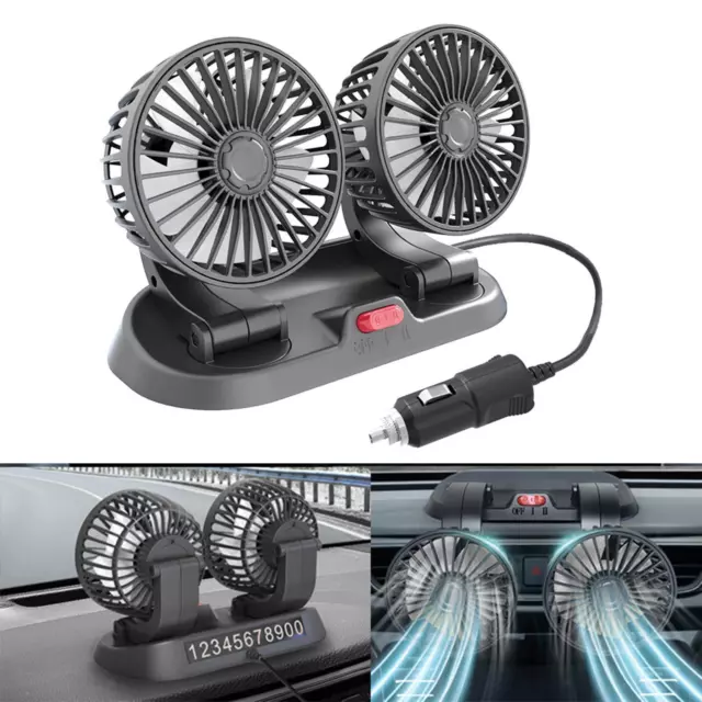 Ventilateur De Voiture à Double Tête Circulateur D'air Silencieux Cinq Pales