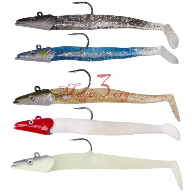 5pcs Lead Head Jigs Soft Fishing Lure Hook Worm Paddle Tail Freshwater Saltwater