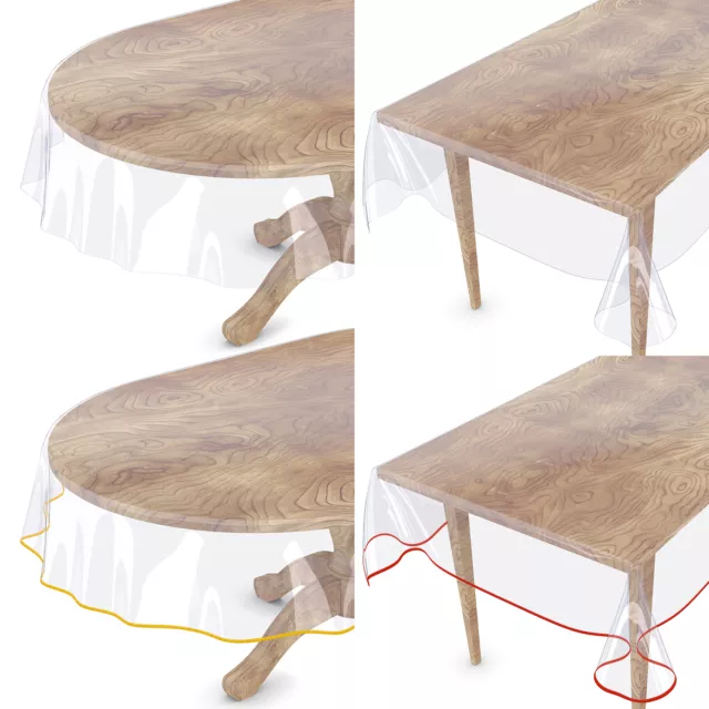 Premium Tischdecke Klara Tischschutz Transparent PVC abwischbar 0,5mm Stärke
