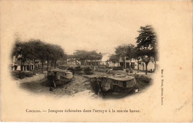 CPA AK Vietnam Jonque Failed in the Arroyo, Cholon INDOCHINA (1284091)