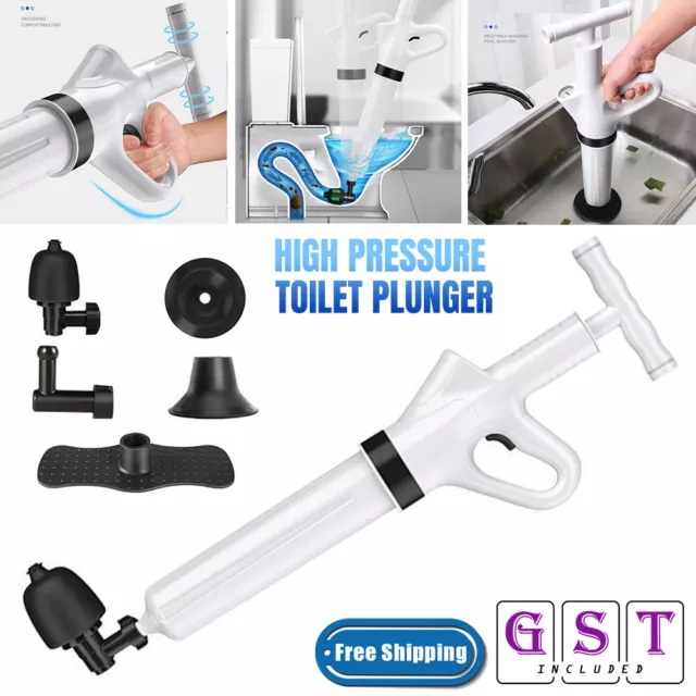 Drain Cleaner High Pressure Compressed Air Blaster Pump Manual Plunger Sink Pipe