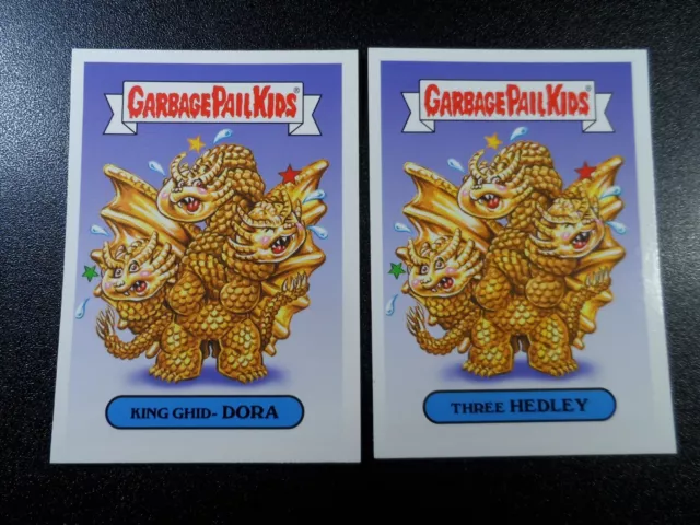 Godzilla King Ghidorah Spoof 2 Card Set Garbage Pail Kids