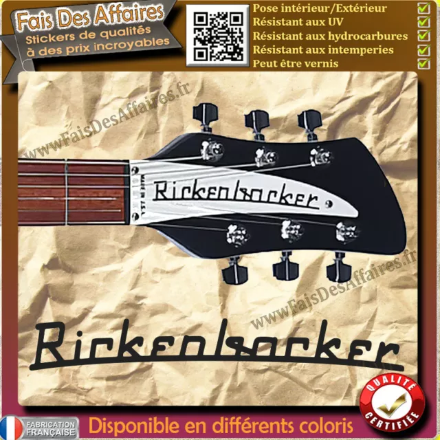 sticker autocollant RICKENBACKER GUITARE GUITAR HEADSTOCK rock decal